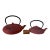 Late 20th Century Asian Cast Iron Enameled Teapots, Pair For Sale