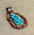 Rita Joe Sterling, Turquoise & Coral Navajo Pendant For Sale - Image 4 of 5