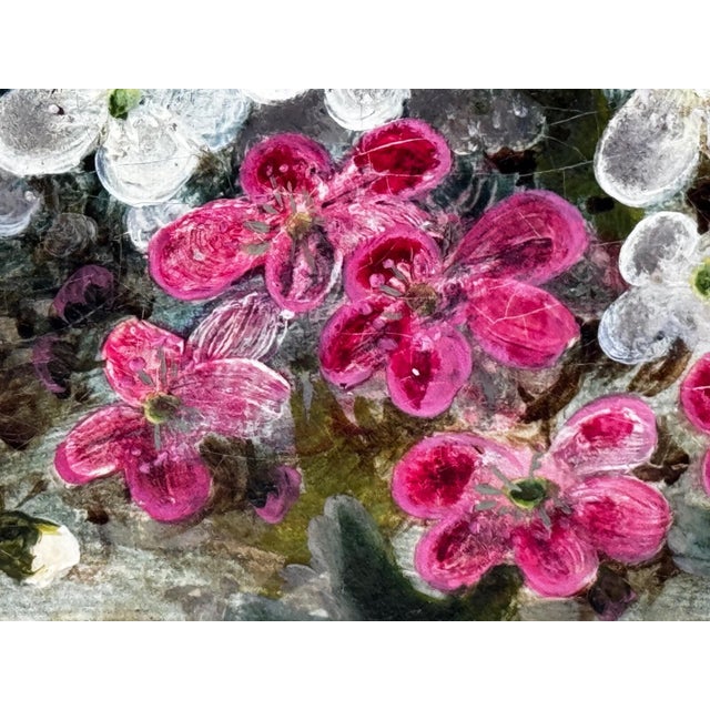 Antique Victorian Still Life Oil Painting by Oliver Clare, Signed Floral Blossom & Bird’s Nest With Blue Eggs, c.1880, Ornate Gilt Frame For Sale - Image 10 of 18