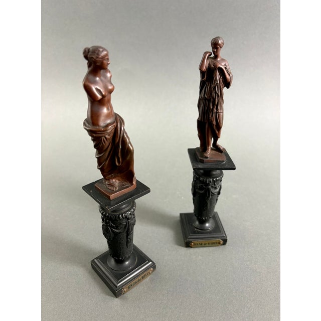 19th Century Grand Tour Neo-Classical Nude Bronze Statuettes, 1800s, Set of 2 For Sale - Image 12 of 13