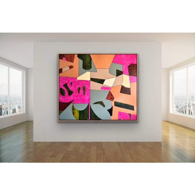 This extra large vibrant abstract titled Ultra can be hung in any direction and will suit a wide variety of decor. It is...