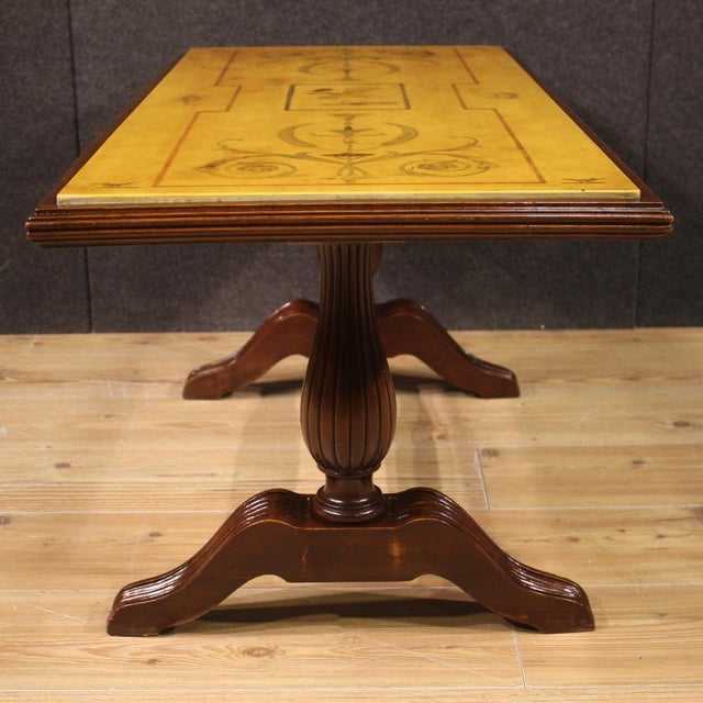 Wood Italian Coffee Table with Marble Top, 1960s For Sale - Image 7 of 12