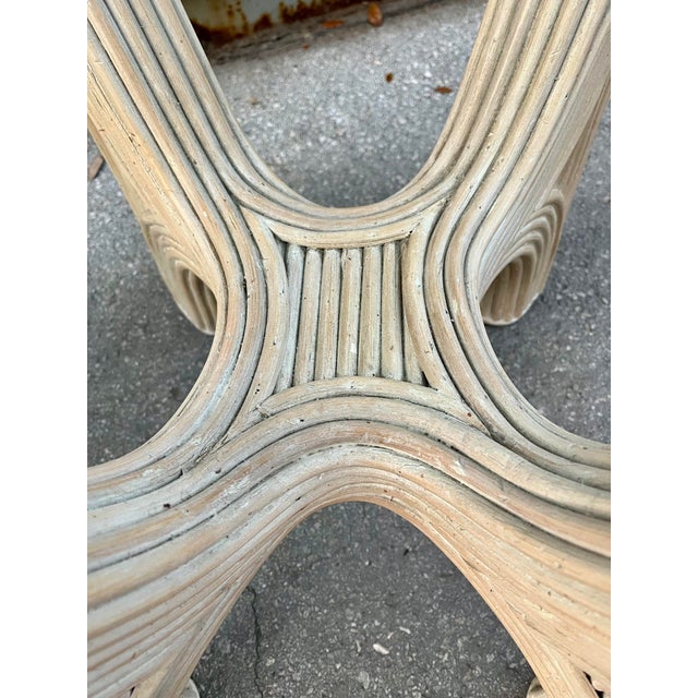A Pair of Pencil Reed Coastal Style Rattan End Tables. Circa 1980s For Sale - Image 11 of 12