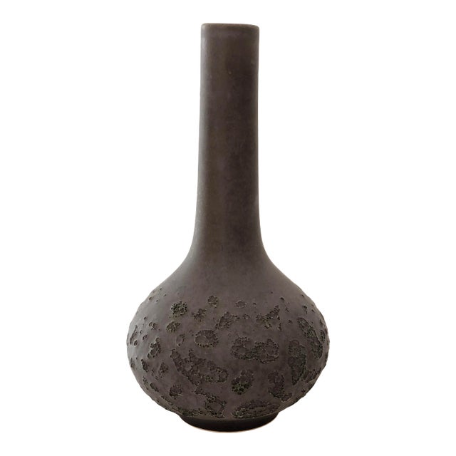 Lab Bottle Vase With Crater Glaze For Sale