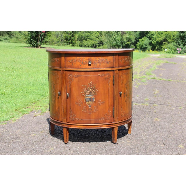 Ethan Allen Paint Decorated Demilune Commode For Sale - Image 14 of 18
