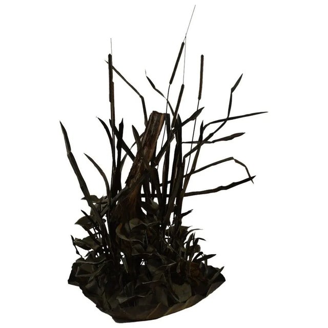 Large Verdigris Copper Cattails and Driftwood Fountain For Sale - Image 11 of 11