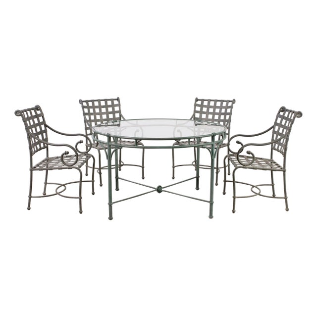 Labeled Brown Jordan Florentine Garden Set by Richard Frinier For Sale