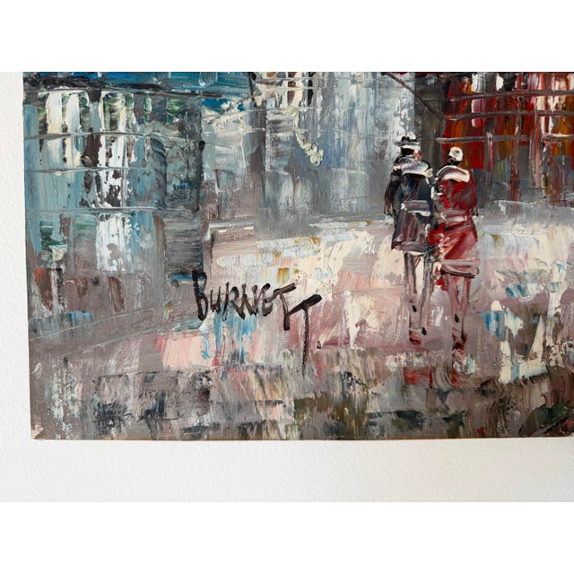 Vintage Caroline Burnett Impressionist Parisian Street Scene Oil on Canvas Painting, Unframed For Sale In Miami - Image 6 of 11