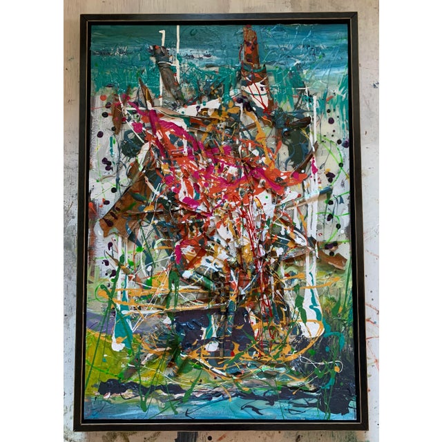 Textile "Victory", Contemporary, Abstract, Mixed Media Painting, Nature Art For Sale - Image 7 of 8