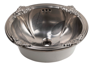 Sherle Wagner Burnished Platinum with Leaves Ceramic Sink