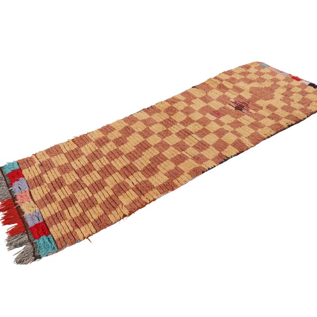 Rug & Kilim Vintage Moroccan Runner Rug in Checkerboard Geometric Pattern, From Rug & Kilim For Sale - Image 4 of 7
