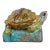 Vintage 1970s Stoneware Drip Glazed Turtle Garden Sculpture For Sale