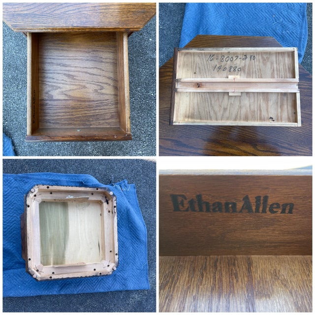 1980s Ethan Allen Royal Charter Jacobean Oak Octagonal Side Table 16-8007 For Sale - Image 9 of 11