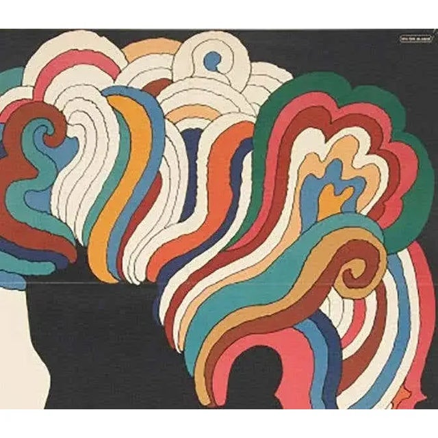 Vintage Milton Glaser Poster 1967, created by Milton Glaser as a collaboration for Bob Dylan's "Greatest Hits" album....