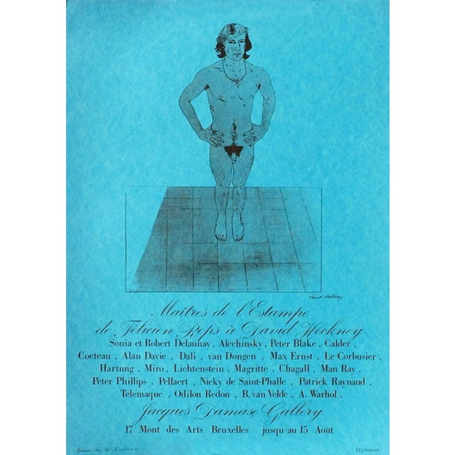 1980s David Hockney (After) Jacques Damase Exhibition Poster For Sale