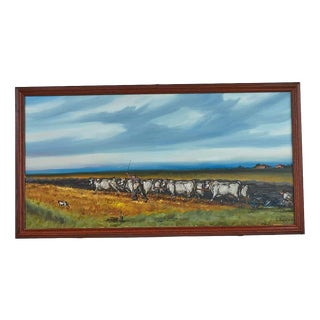 Nino Zagni, Rural Landscape, Painting on Canvas For Sale