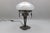 Art Nouveau French White Iridescent Glass and Wrought Iron Table Lamp, 1920s For Sale - Image 11 of 18