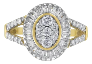 10kt Yellow Gold Diamond Cocktail Ring (1 cttw, H-I Color, SI2-I1 Clarity) - Size 7