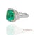 Gia 18k (750) White Gold Natural Colombian Emerald and Natural Diamond Ring, Size 6 For Sale - Image 4 of 12