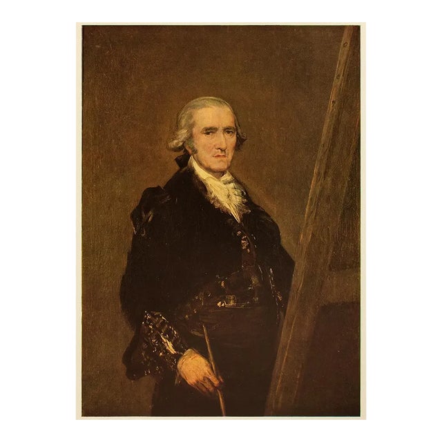 Circa 1940s After Francisco Goya "Portrait of Francisco Bayeu" Vintage Full-Color Print For Sale