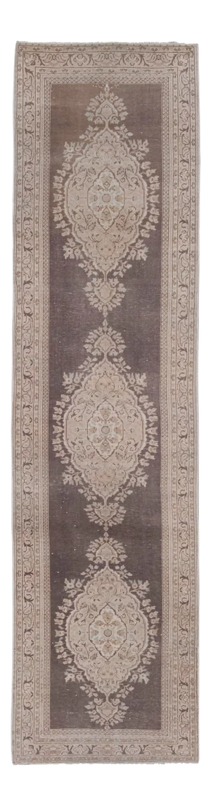 Vintage Muted Turkish Konya Runner Rug 2'12'' X 11'8''