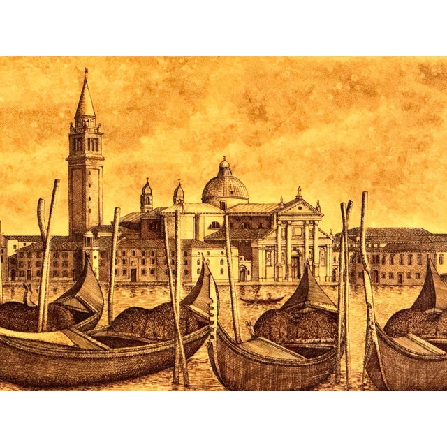 The Twins (Bugagiar) Original Ink on Plaster – "Venezia: Island of San Giorgio" For Sale - Image 11 of 13