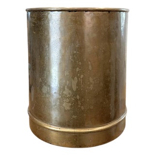 Vintage Labrazel Antique Brass Wadtebasket / Waste Basket / Trash Can, Made in Italy For Sale