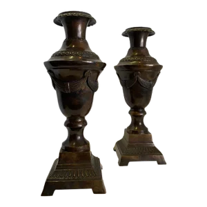 Antique Bronze Vases a Pair