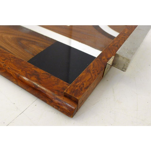 Metal Vintage Art Deco Tabletop with Graphic Decor, 1930s For Sale - Image 7 of 12