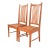 Stickley Style Arts & Crafts Teak and Cane Side Chairs or Dining Chairs, Pair For Sale