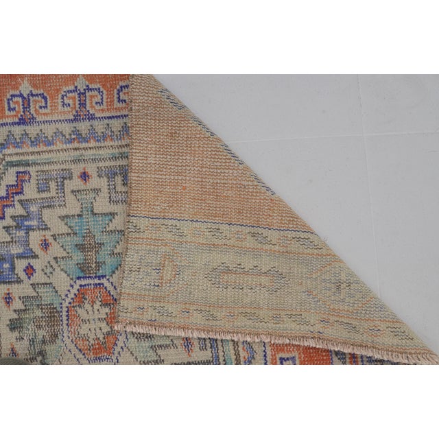 Turkish Oushak Vintage Hallway Wool Runner For Sale - Image 3 of 8