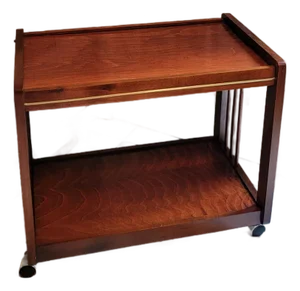 Mid-Century Modern Brass and Mahogany Bar Cart
