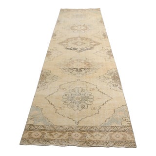 Mid 20th Century Home Living Tan Colour Oushak Runner For Sale