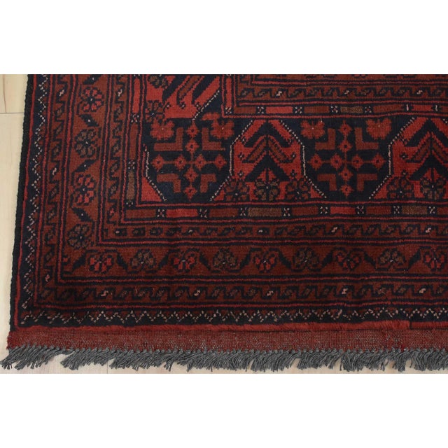 Turkmen Rug 6’9” X 9’8” Red Wool Tribal Hand-Knotted Oriental Carpet For Sale - Image 12 of 15