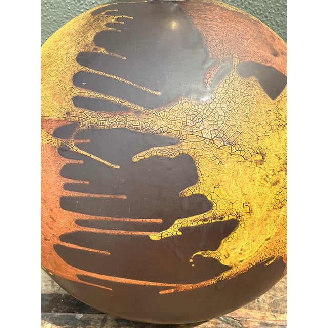 Mustard Vintage Royal Haeger “Earth Wrap” Glazed Ceramic Lamp For Sale - Image 8 of 12
