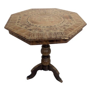 19th Century Biedermaier Marquetry Coffee Table For Sale