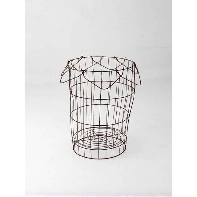 Antique Wire Gathering Basket For Sale - Image 12 of 18