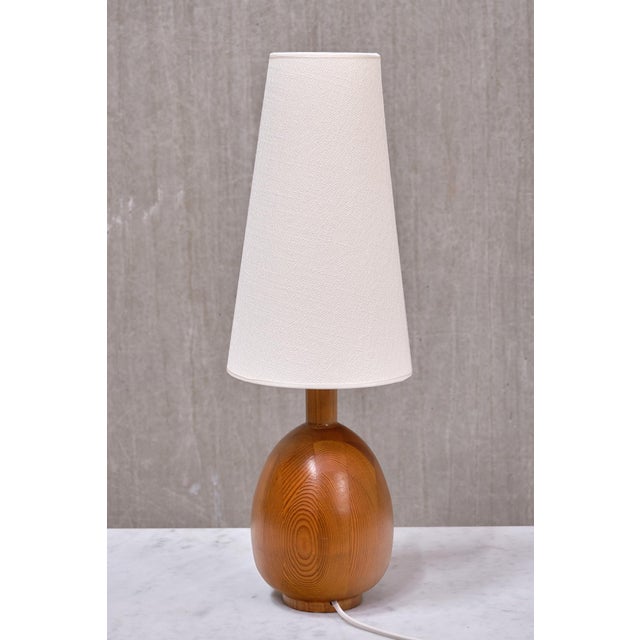 Organic Modern Oval Table Lamps in Pine from Markslöjd, Sweden, 1960s, Set of 2 For Sale - Image 4 of 13