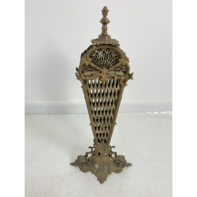 Fireplace Spark Guard Set with Peacock Tail and Tools, 1970s, Set of 6 For Sale - Image 4 of 10