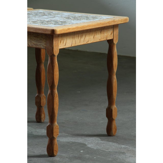 Vintage Brutalist Danish Oak Nightstands with Ceramic Tile Tops, 1970s, Set of 2 For Sale - Image 8 of 13