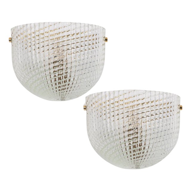 Large Murano Glass Wall Sconce in style of Barovier & Toso, Italy, 1970s For Sale