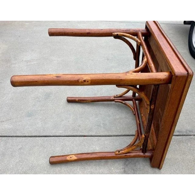 Rustic Old Hickorry Square Gaming or Dining Table For Sale - Image 3 of 5