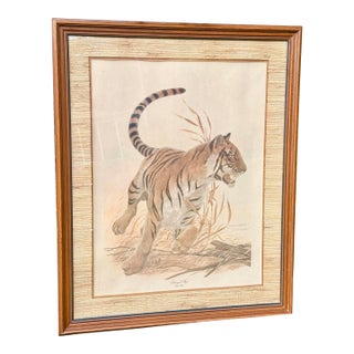 1980s Vintage John A. Ruthven 4457/5000 Limited Edition "Bengal Tiger" Framed and Signed Lithograph For Sale