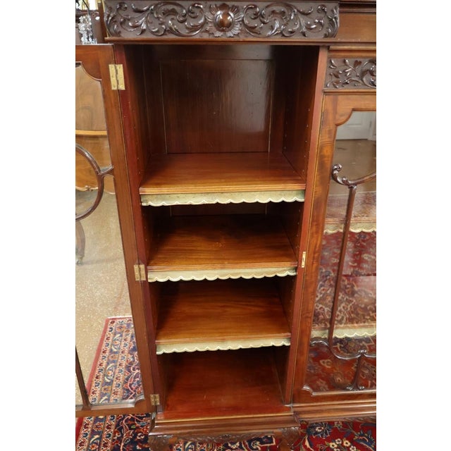 1900 - 1909 1900-1909 Exceptional Mahogany Waring & Gillow Antique Display Case Bookcase Circa 1900 For Sale - Image 5 of 18