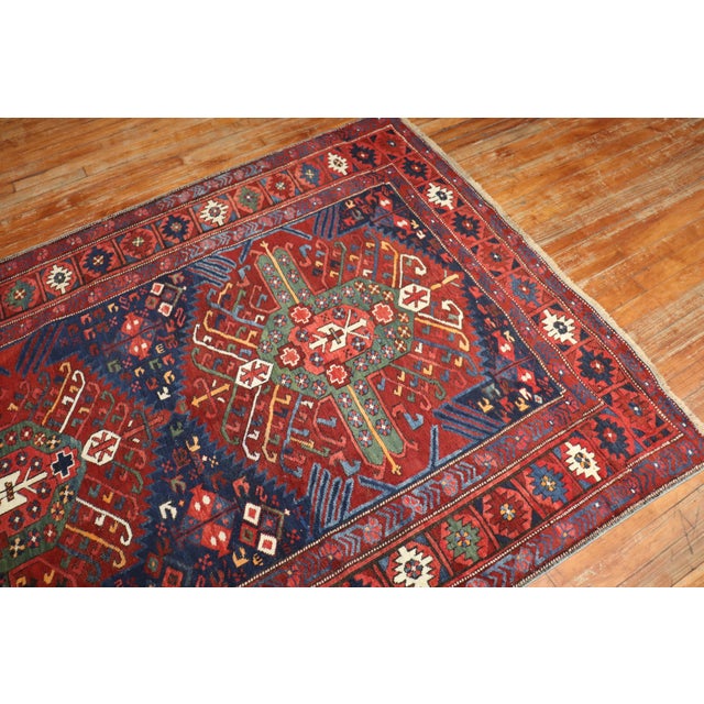 An early 20th century rustic caucasian zeychour gallery rug with a rustic traditional feel. Details rug no. j2149 size 4'...