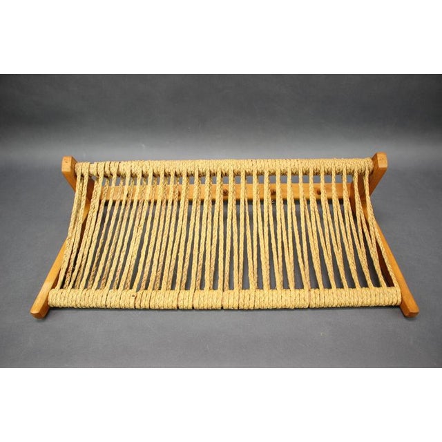 Wood Mid-Century Wall Coat Rack and Shelf in Woven Rope, Czechoslovakia, 1950s For Sale - Image 7 of 12