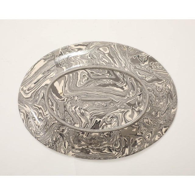 Vintage Marbleized Platter I For Sale - Image 9 of 10