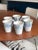 Beautiful handmade and hand-painted Italian folk pottery coffee cups with a gorgeous blue floral leaf design. Each piece...