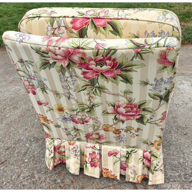Mid 20th Century Mid 20th Century English Country Skirted Floral Accent Chair For Sale - Image 5 of 10
