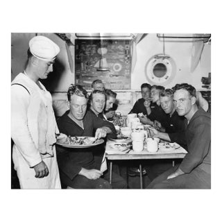 1939 Navy Sailors Dinner Black & White Photograph For Sale